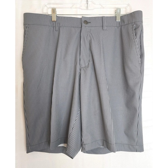 Adidas Golf Ultimate 365 Stretch Shorts Gray Gingham Mens Size 36 9" Inseam - Picture 1 of 9